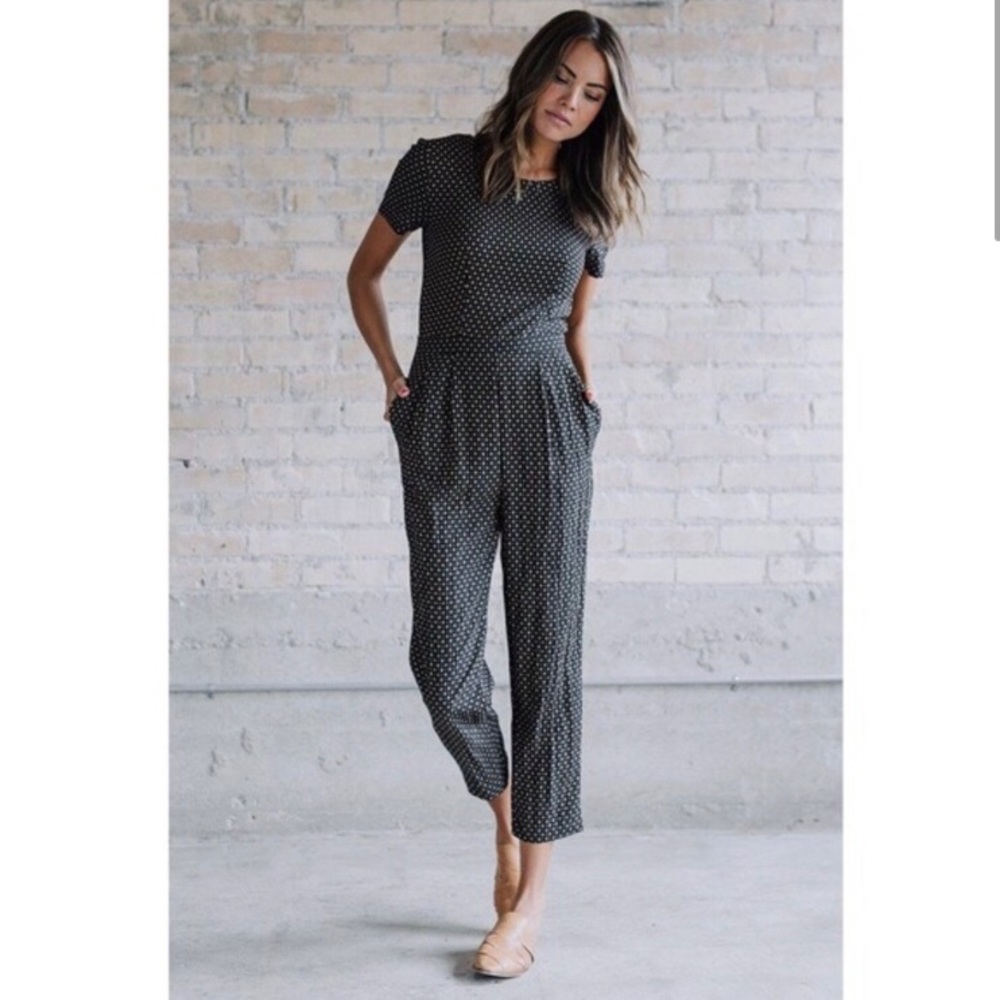 clad and cloth patterned jumpsuit